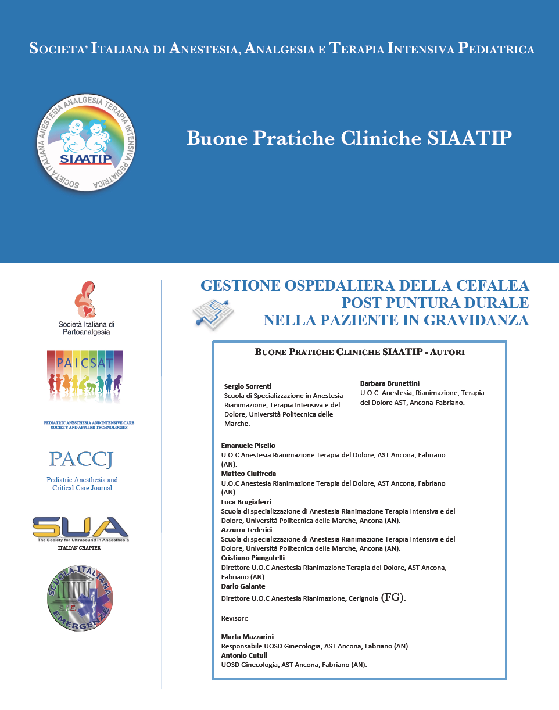 COPERTINA BPC GESTIONE PUNTURA DURALE